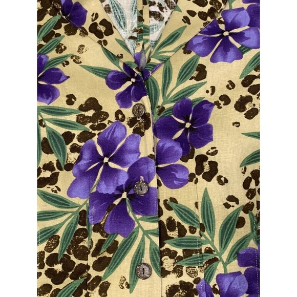 Sag Harbor Purple Linen Blend 2 Piece Sheath Dress w/ Jacket‎ Floral Size 10 - Picture 15 of 16